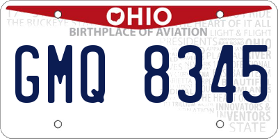 OH license plate GMQ8345