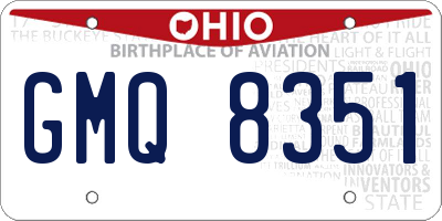 OH license plate GMQ8351