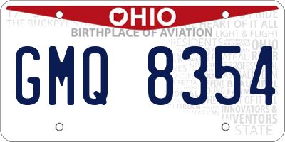 OH license plate GMQ8354