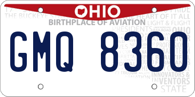 OH license plate GMQ8360