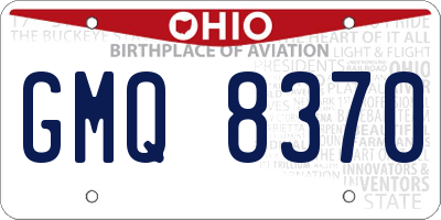 OH license plate GMQ8370