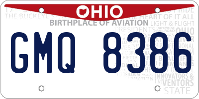 OH license plate GMQ8386