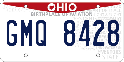 OH license plate GMQ8428