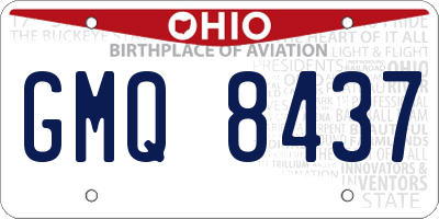 OH license plate GMQ8437