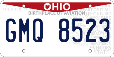 OH license plate GMQ8523