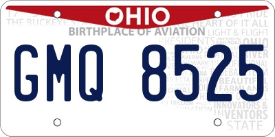 OH license plate GMQ8525