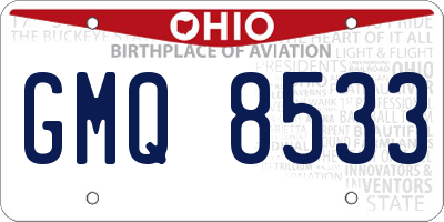 OH license plate GMQ8533