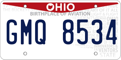 OH license plate GMQ8534