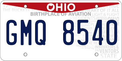 OH license plate GMQ8540