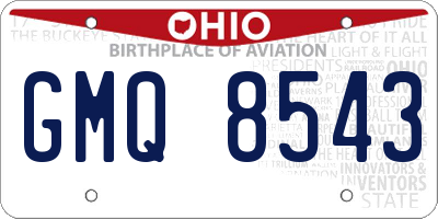 OH license plate GMQ8543