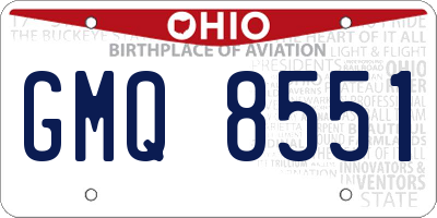 OH license plate GMQ8551