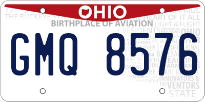 OH license plate GMQ8576