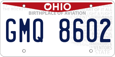 OH license plate GMQ8602