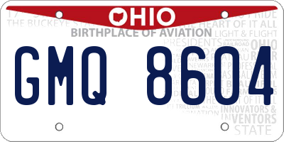 OH license plate GMQ8604