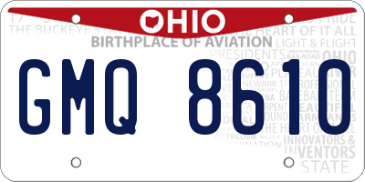 OH license plate GMQ8610