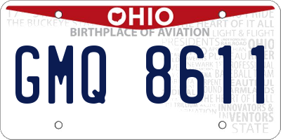 OH license plate GMQ8611
