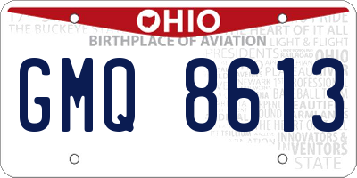 OH license plate GMQ8613