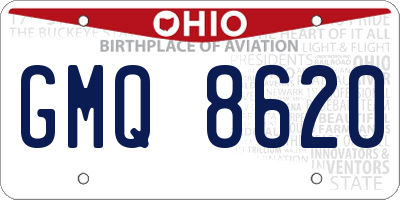 OH license plate GMQ8620