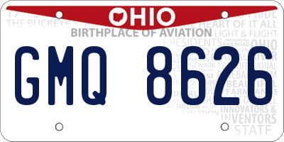 OH license plate GMQ8626