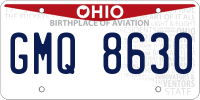 OH license plate GMQ8630