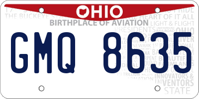 OH license plate GMQ8635