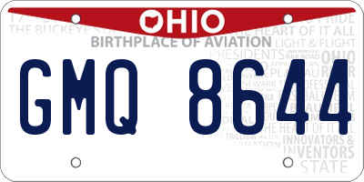 OH license plate GMQ8644