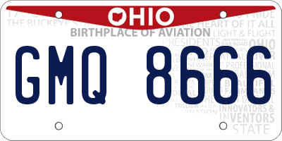 OH license plate GMQ8666
