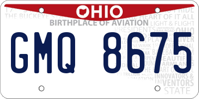 OH license plate GMQ8675