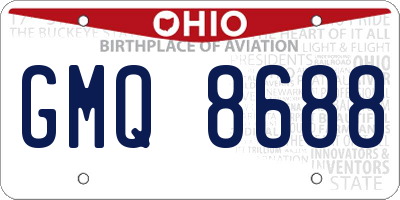 OH license plate GMQ8688
