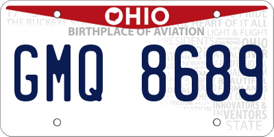 OH license plate GMQ8689