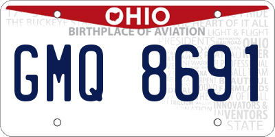 OH license plate GMQ8691