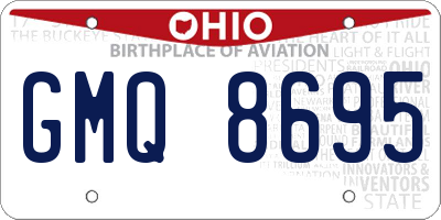OH license plate GMQ8695