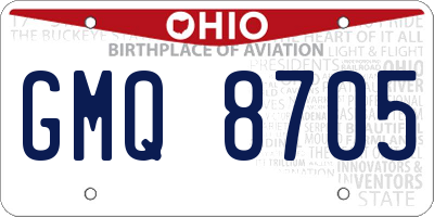 OH license plate GMQ8705