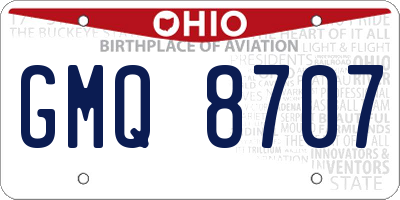 OH license plate GMQ8707