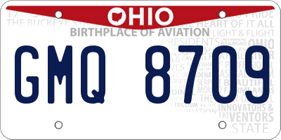 OH license plate GMQ8709