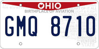 OH license plate GMQ8710