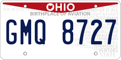 OH license plate GMQ8727