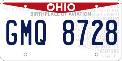 OH license plate GMQ8728