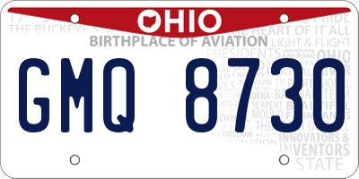 OH license plate GMQ8730