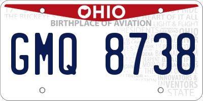 OH license plate GMQ8738