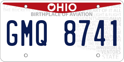 OH license plate GMQ8741