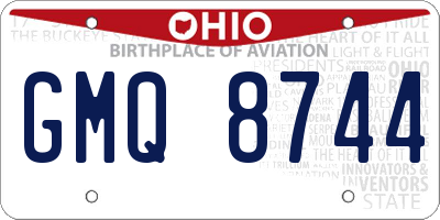 OH license plate GMQ8744