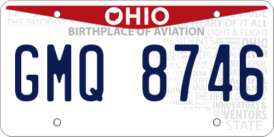 OH license plate GMQ8746
