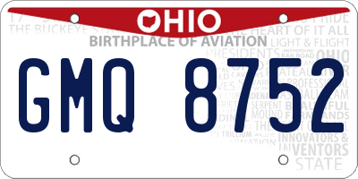 OH license plate GMQ8752