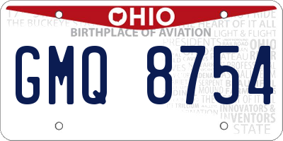 OH license plate GMQ8754
