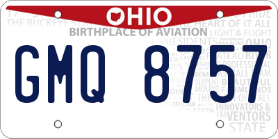 OH license plate GMQ8757