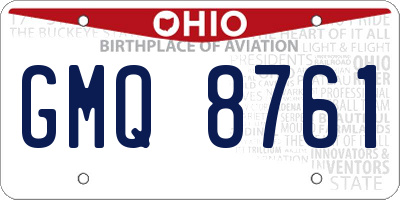 OH license plate GMQ8761