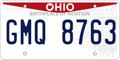 OH license plate GMQ8763