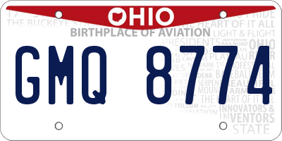 OH license plate GMQ8774