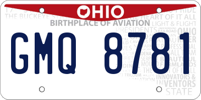 OH license plate GMQ8781